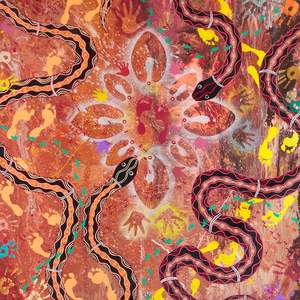 C.Keller, Wambaya people,A Journey Starts with a Single Step2024, acrylic on canvas, 199 x 188 cm