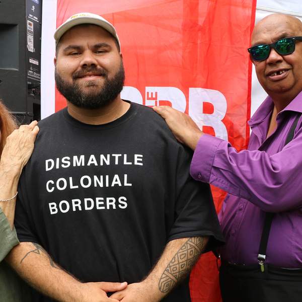 Paul Gorrie, Aunty Joyce and Uncle Kutcha Edwards at Share The Spirit 2020