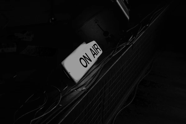 Station generic image b and w on air sign