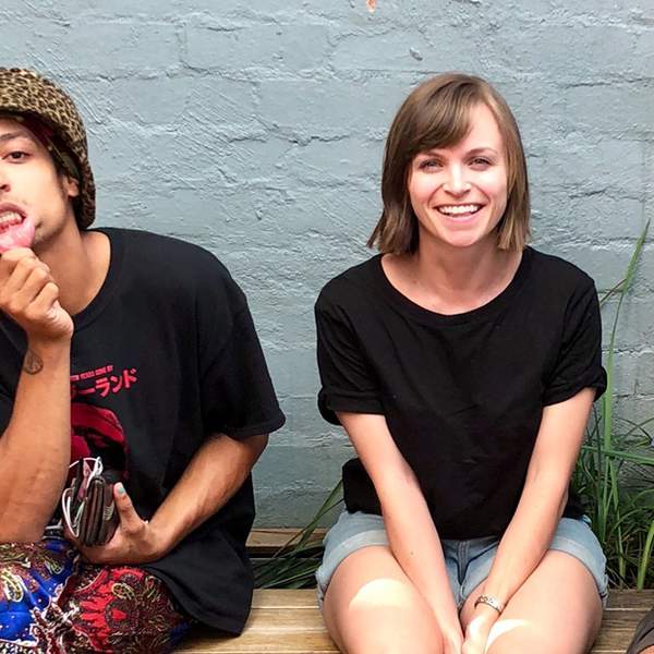 Remi and Sensible J on Out on the Patio