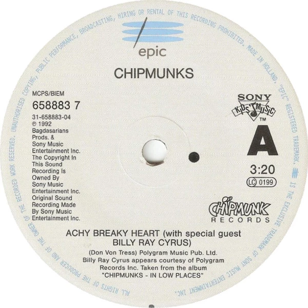 Alvin Chipmunks Achy Breaky Heart Disc