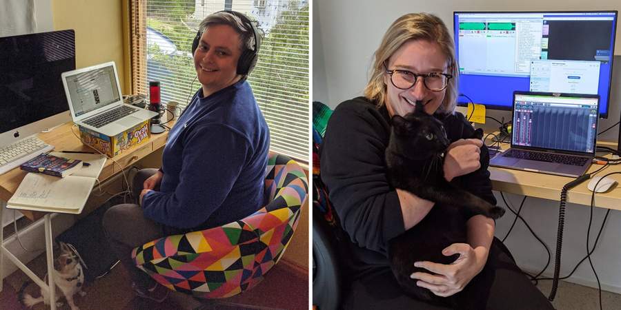 Geraldine and Jazz broadcasting in isolation