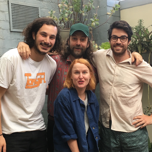 Summer Breakfasters Tom Trumble, Nat Harris and Olmo Salvatore with Glen Walton