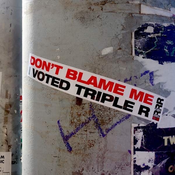 Don't Blame Me Sticker on Pole - Square